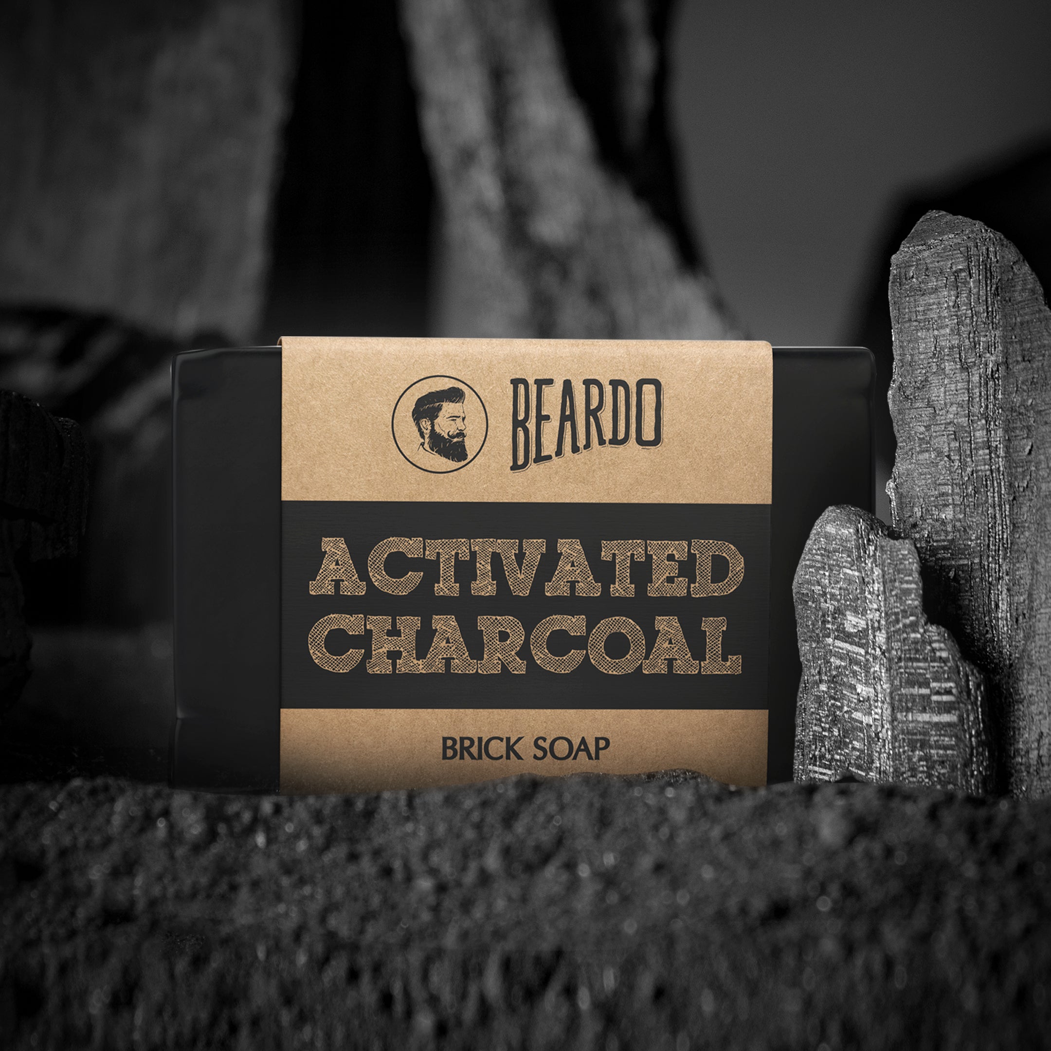 Beardo Activated Charcoal Brick Soap