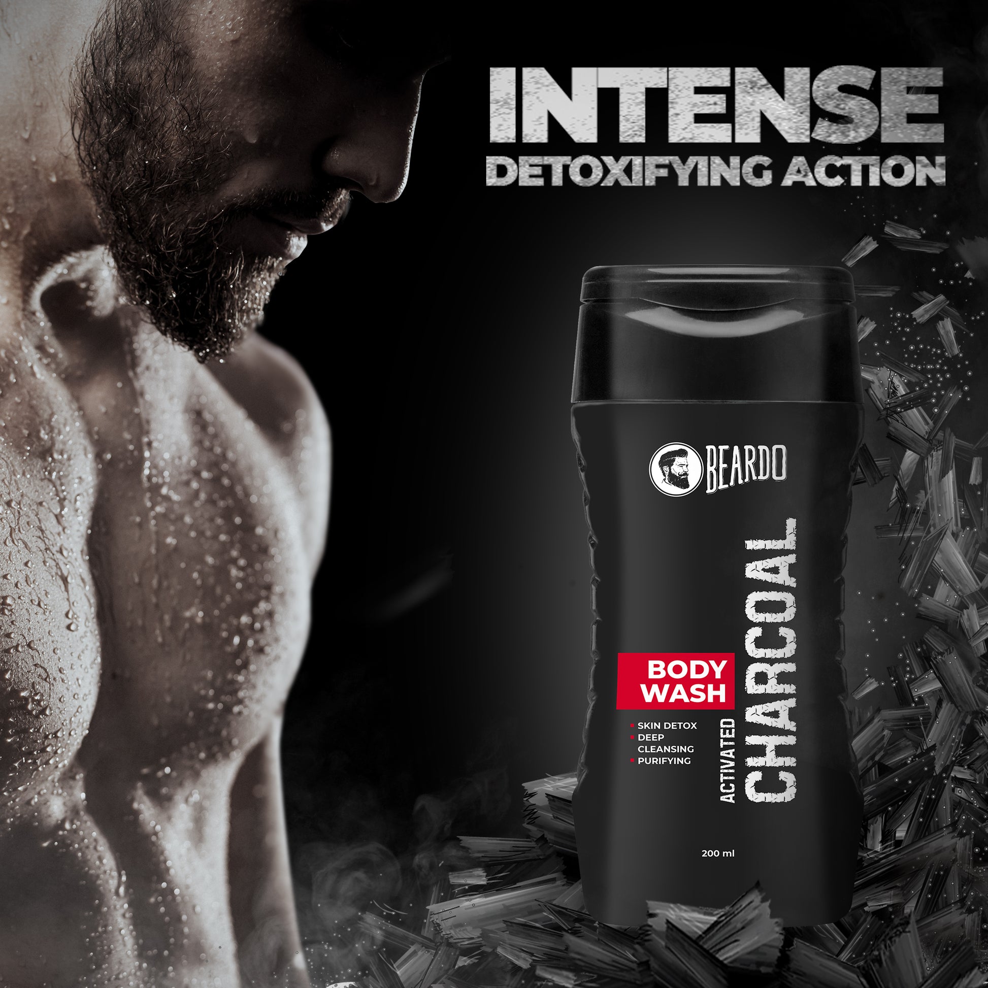 detoxifying,  charcoal cleanser, clear skin for men