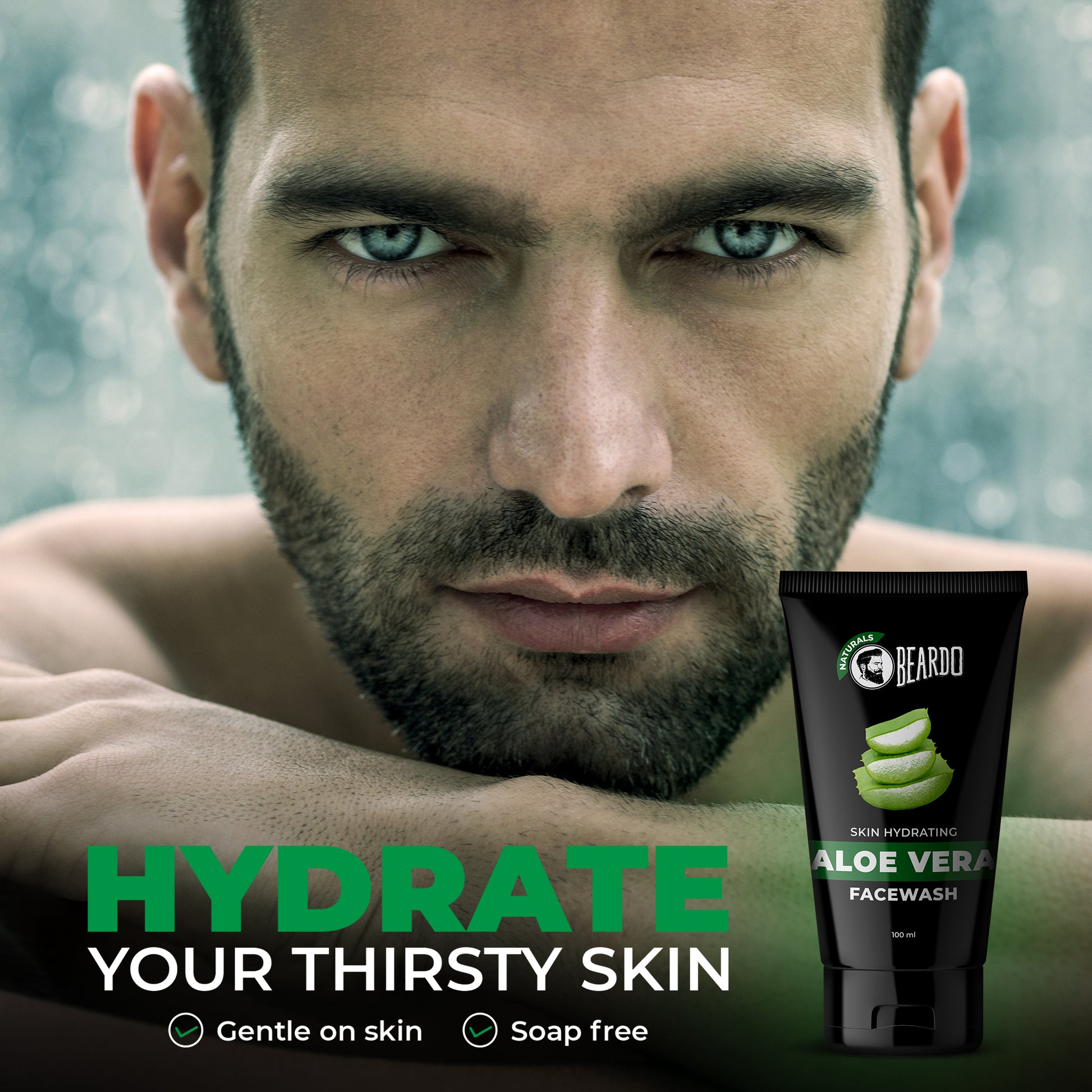 dry skin ke liye face wash, face wash for dry skin men, beardo aloe vera natural facewash, aloe vera gel beardo