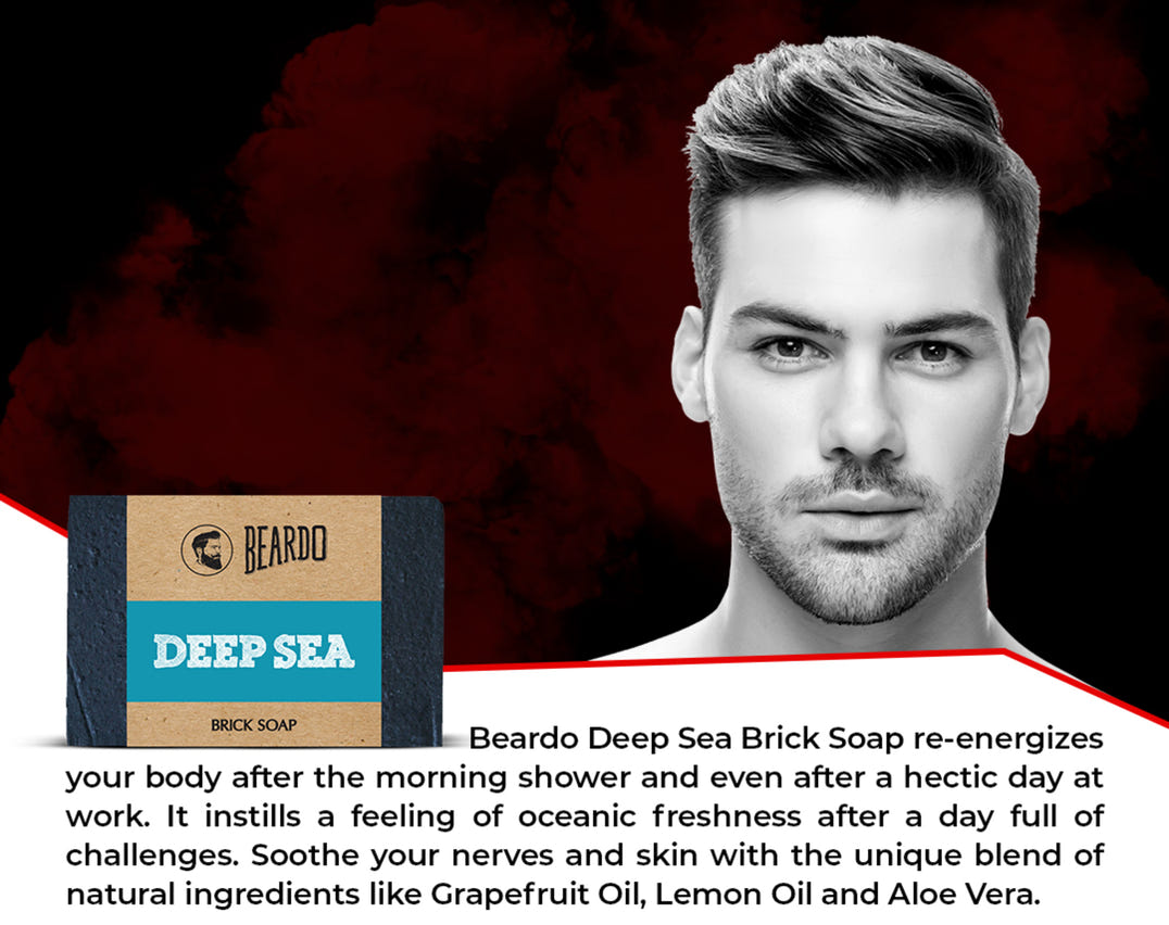 Beardo Deep Sea Brick Soap (125g) – cleansing soap bar for men