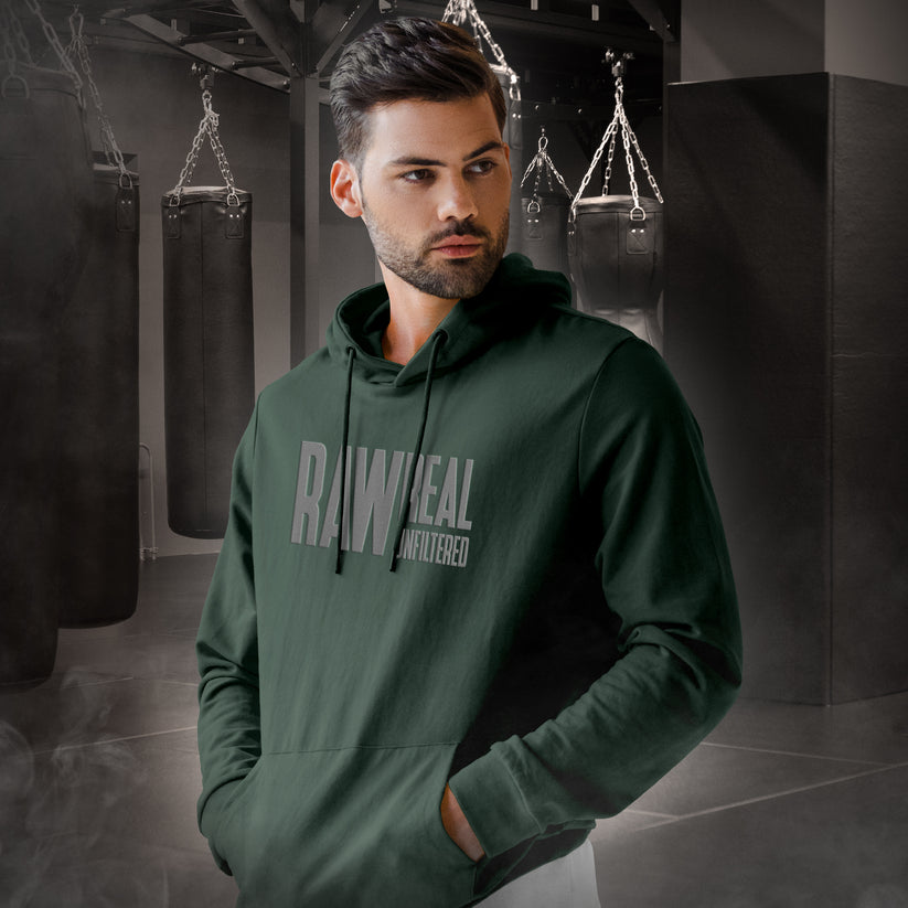 Beardo Raw Real Unfiltered Hoodie Green Beardo India
