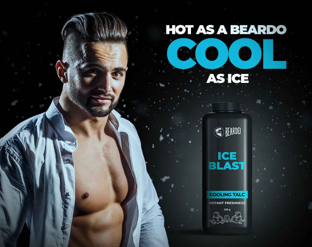 Beardo Ice Blast Cooling Talc – formula and texture close-up