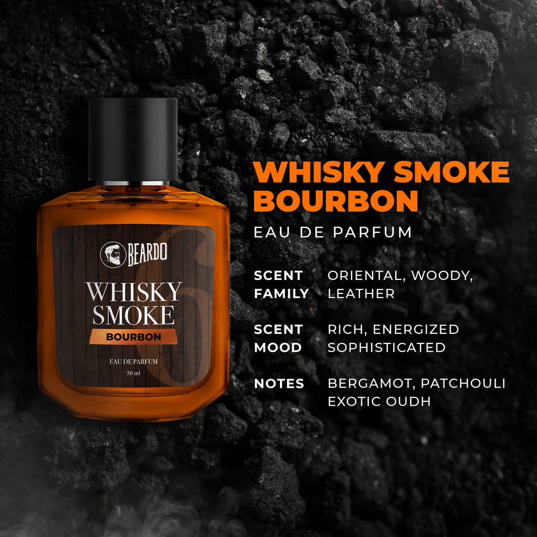 most long lasting perfume, best woody perfumes for him, best long lasting perfumes for men 2022, 24 hours long lasting perfume, How does Beardo whiskey smoke smell
