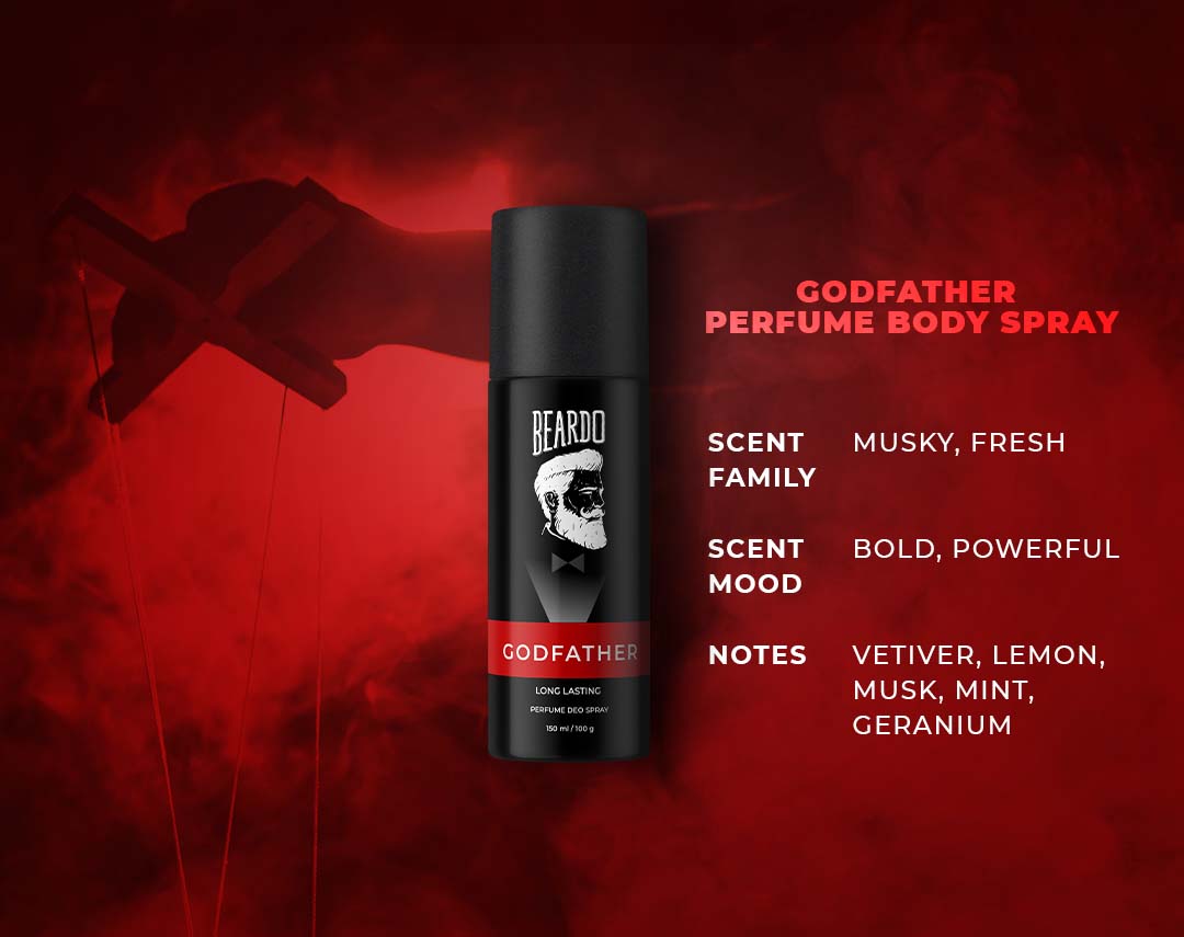 beardo godfather bperfume body spray, beardo body spray