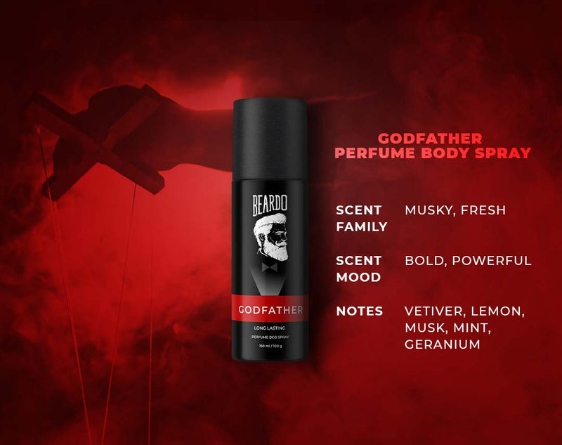 beardo godfather bperfume body spray, beardo body spray