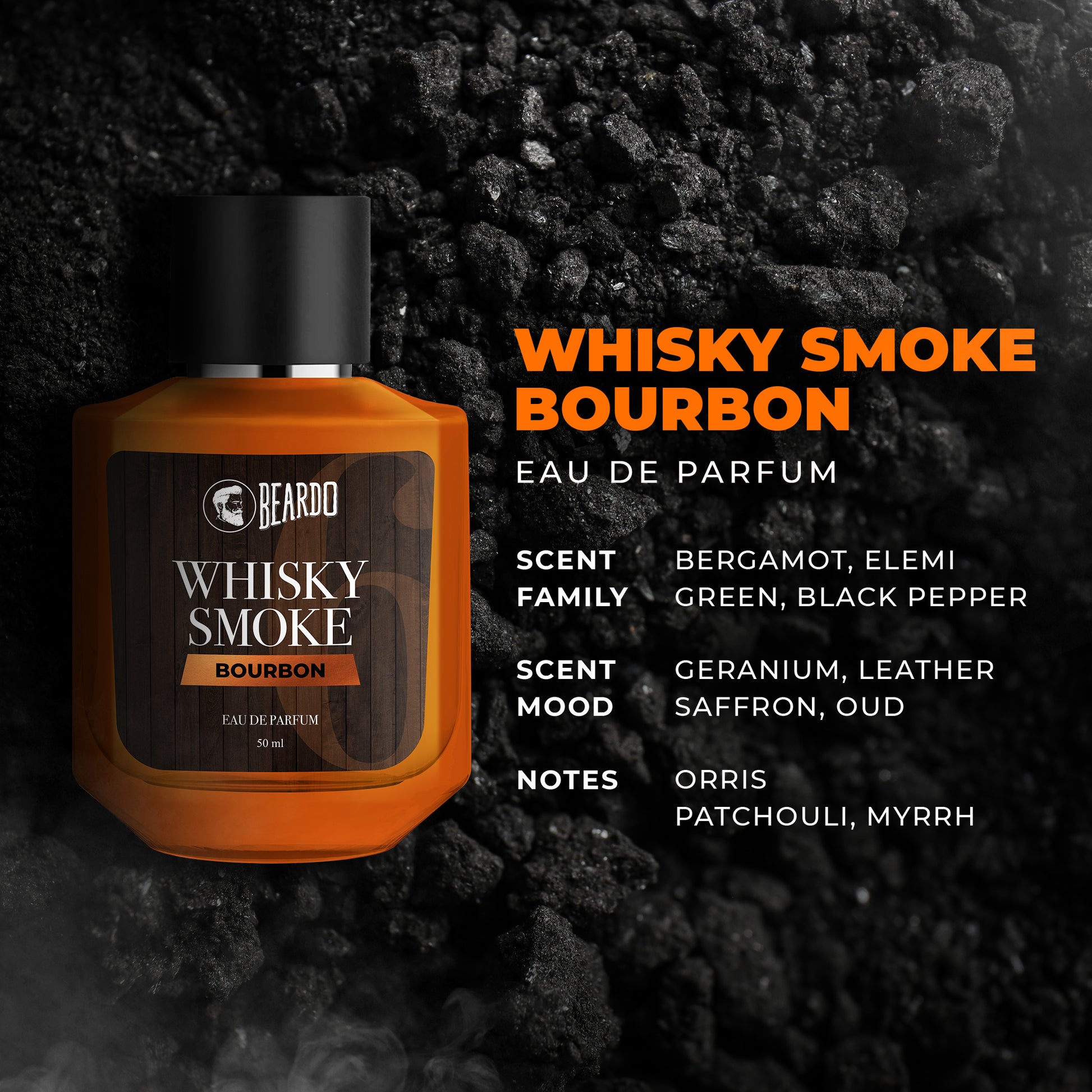 woody notes, woody fragrance, oud, patchouli, black peer, What is EDP in perfume? How does Beardo whiskey smoke smell?