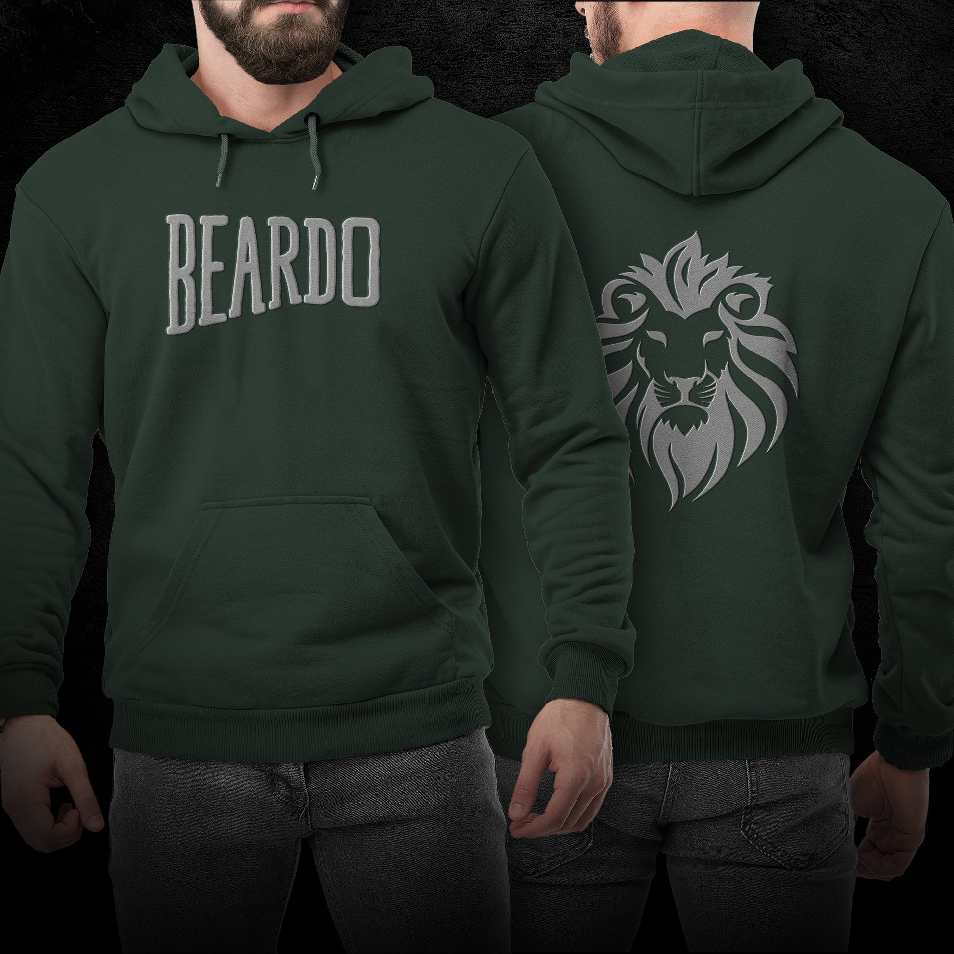 Beardo Lion Heart Hoodie Green