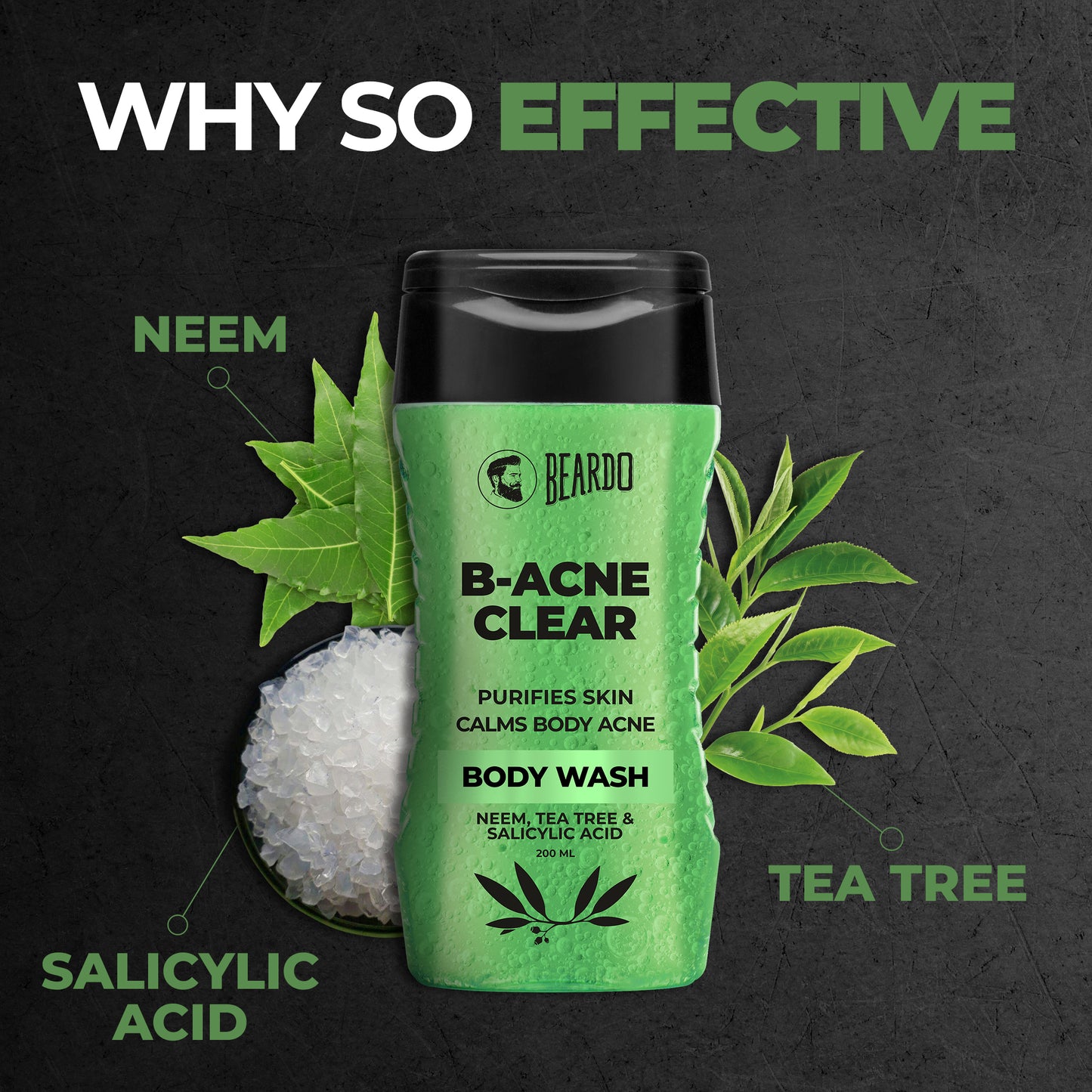 tea tree, salicylic acid, neem