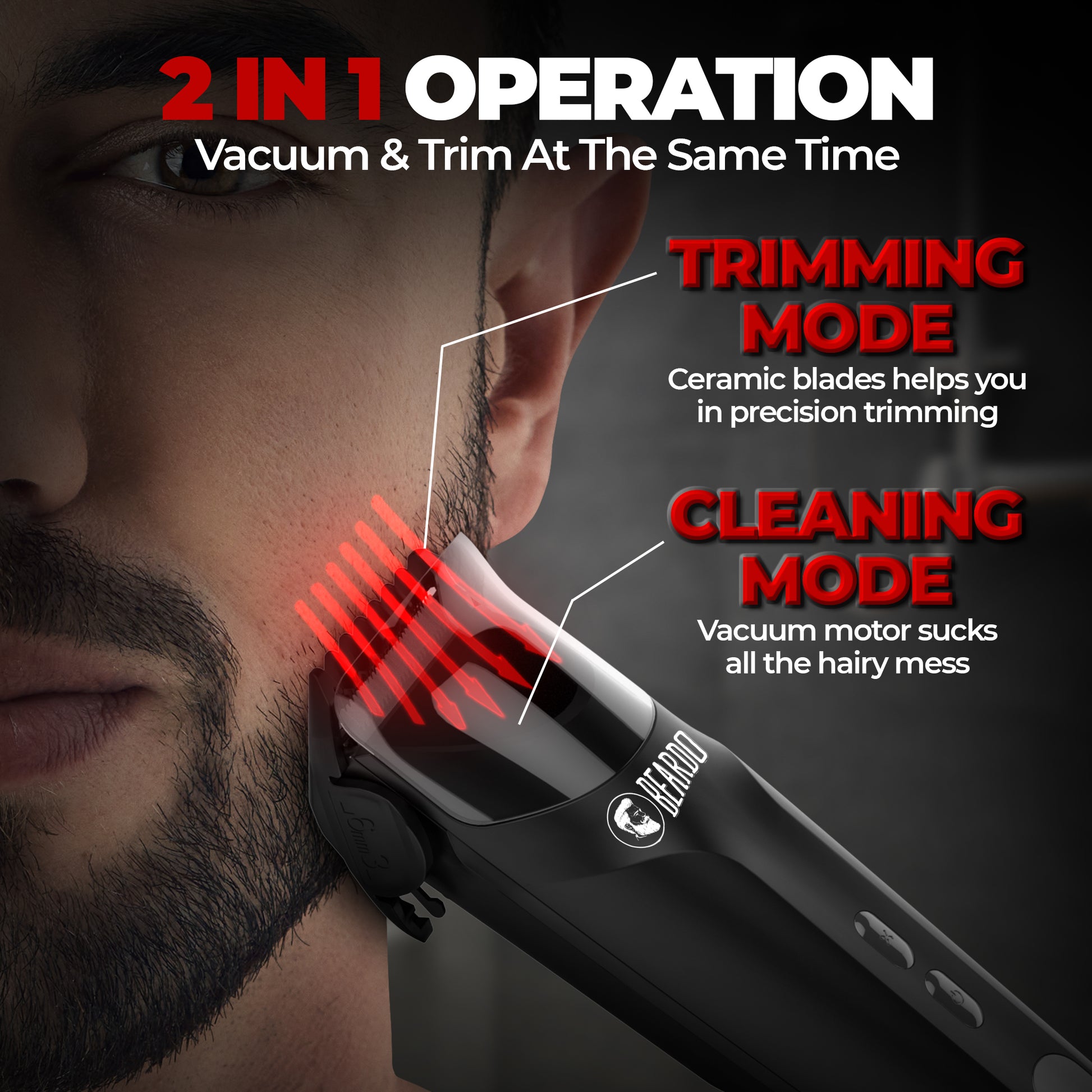 beardo ninja x pro vaccum trimmer, best cordless trimmer, man groomer