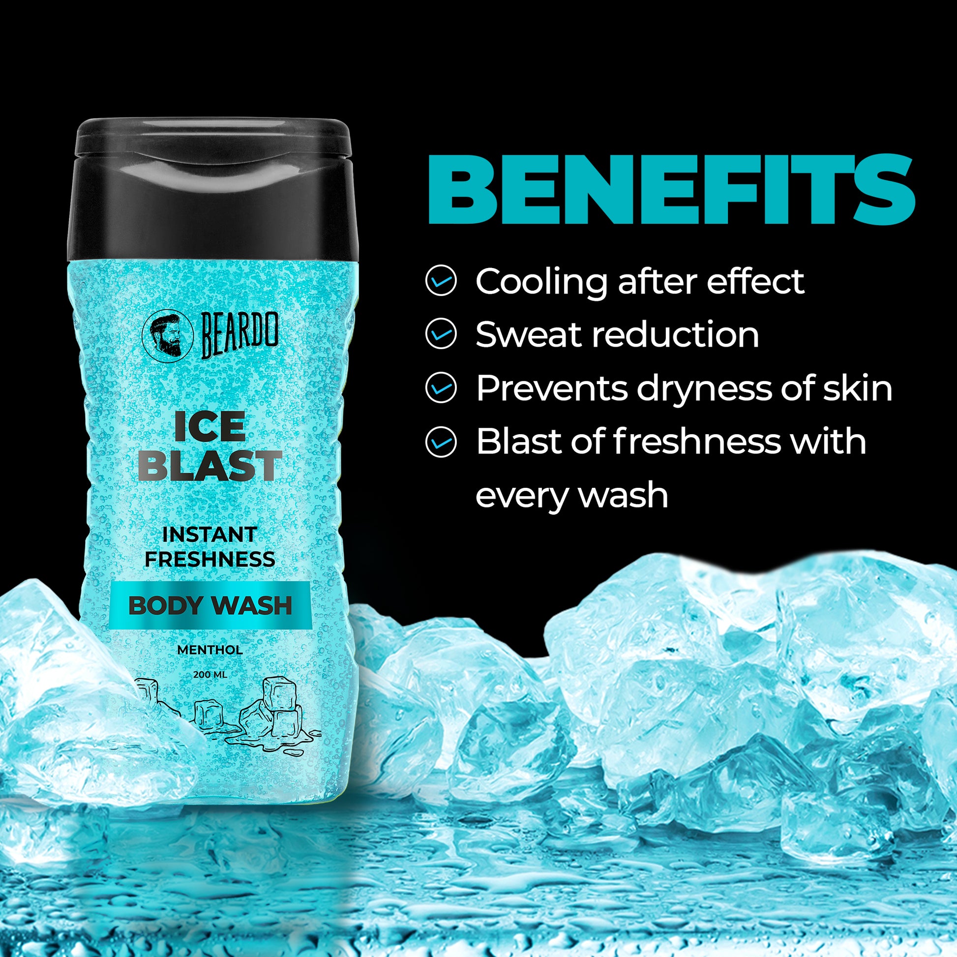 the best body wash for men, beardo ice blast body wash review