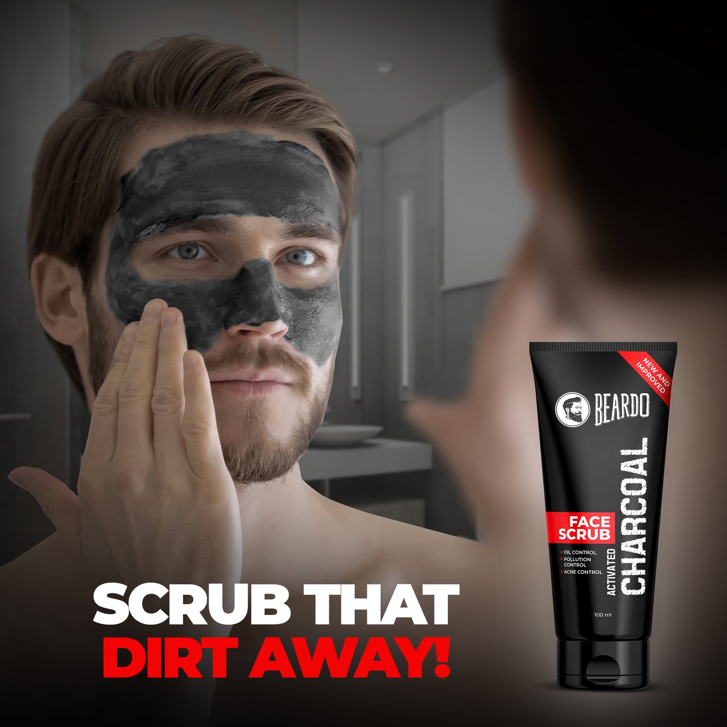 "beardo activated charcoal, beardo activated charcoal face scrub, beardo charcoal scrub, charcoal scrub face wash "