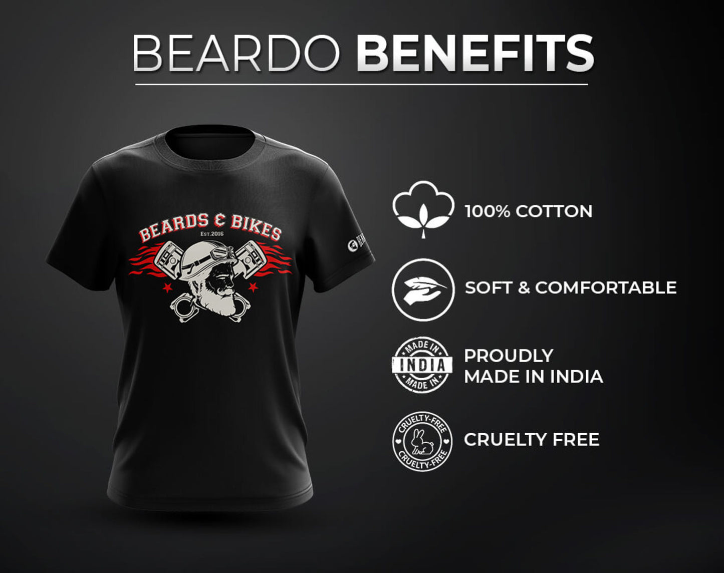Beardo Beards and Bikes T-shirt