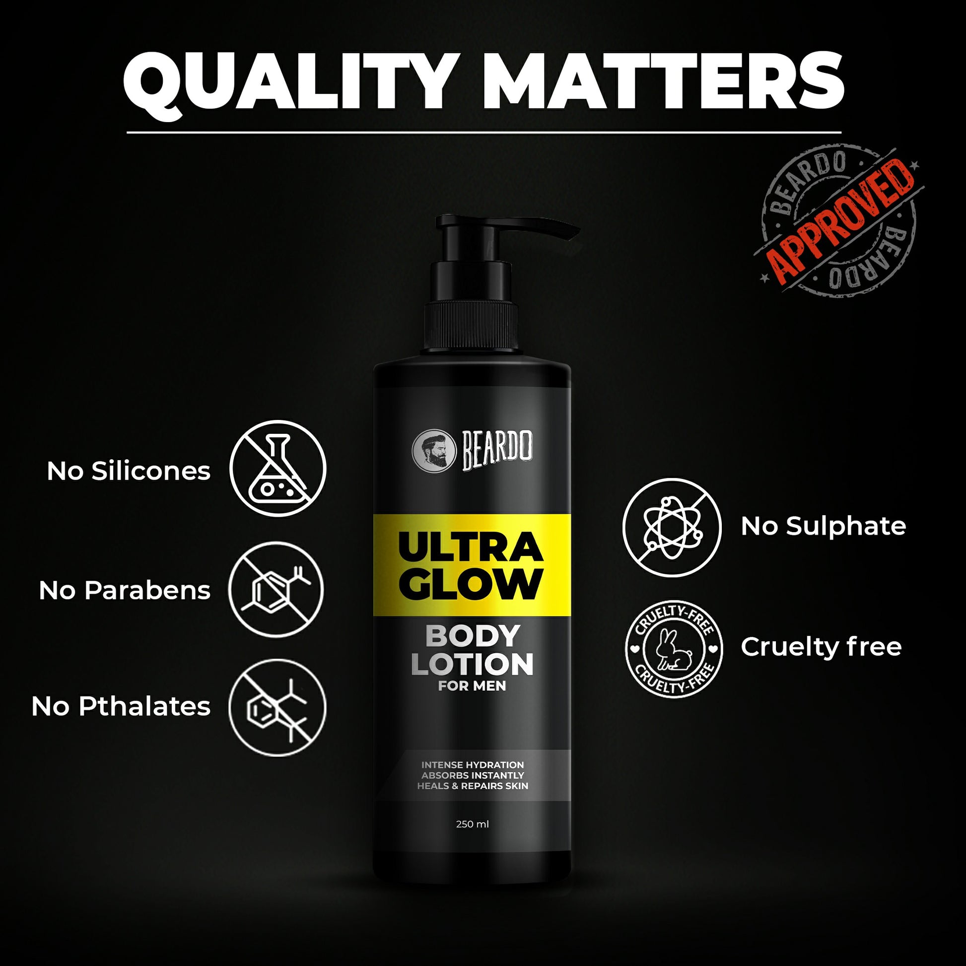 quality matters, no silicones, no pthalates, no parabens, no sulphate, cruelty free