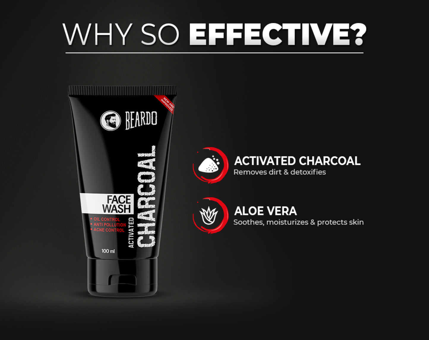 activated charcoal, aloe vera
