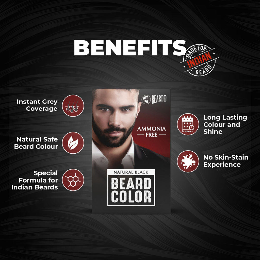 Query Beard Color Beard Color for Men | Natural Black | Easy Application – Beardo India