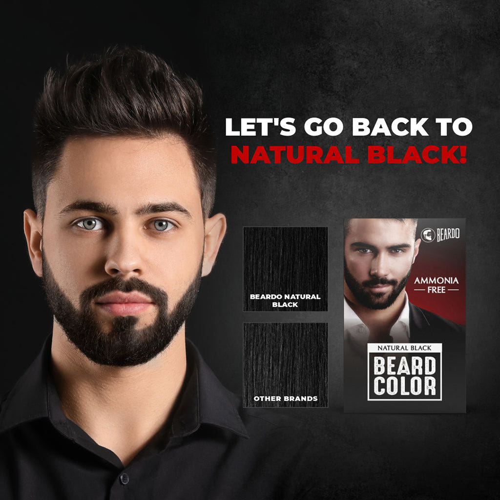 Best Color Beard Beard Color for Men | Natural Black | Easy Application – Beardo India