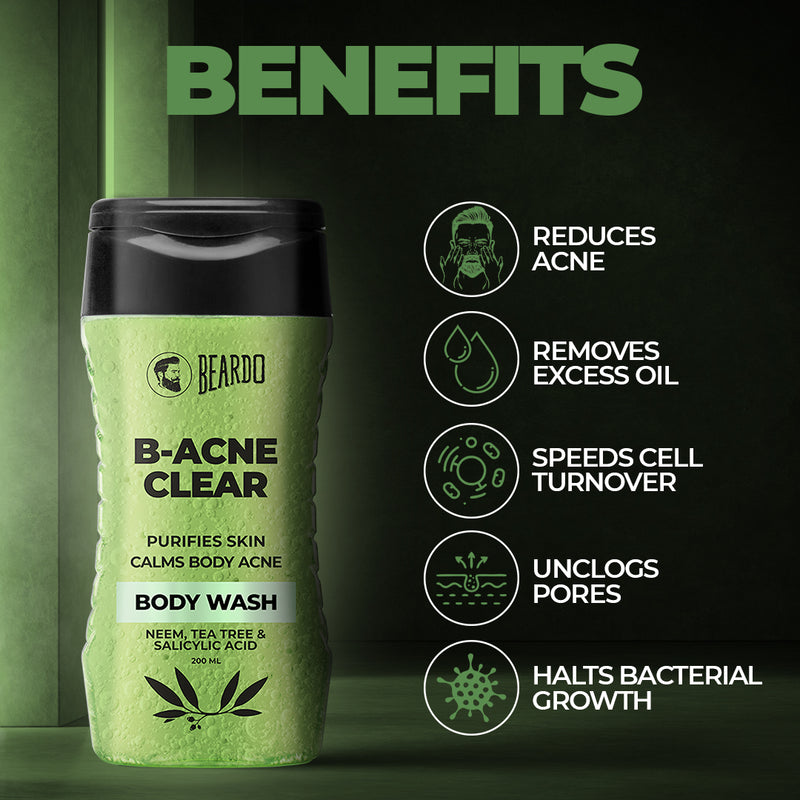 benefits of neem, salicylic acid body wash, reduces acne, oil control