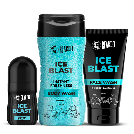 beardo ice blast body wash, cooling face wash, beardo ice blast face wash, skincare for summers, summer skin care routine, garmiyo me skin care