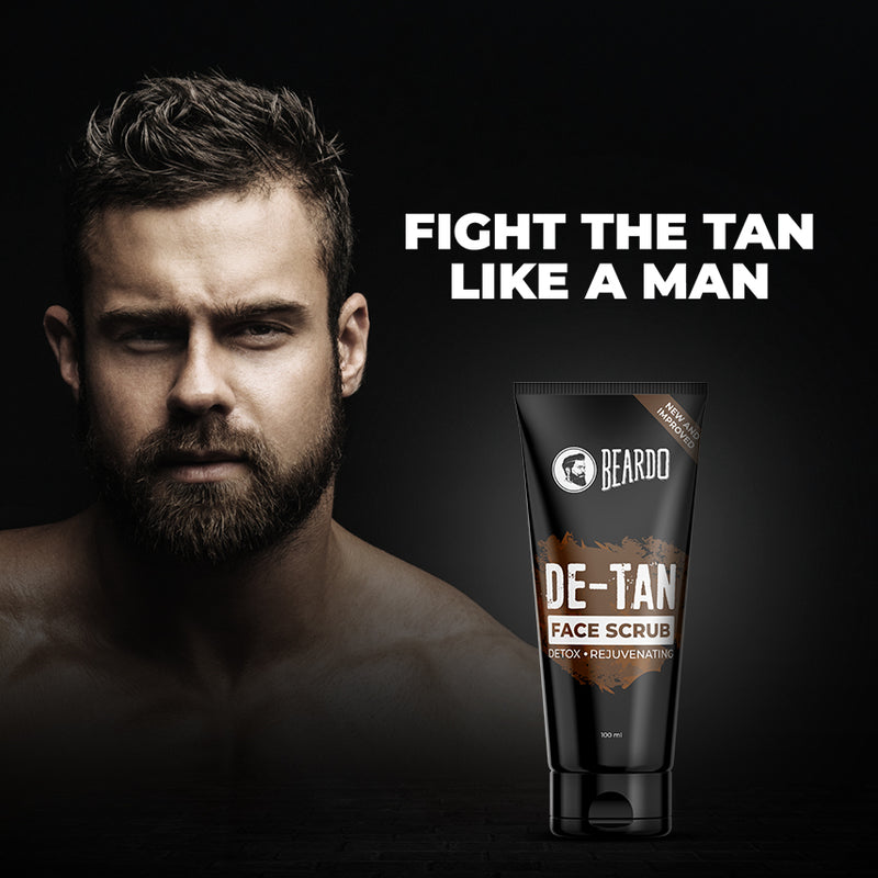 beardo de tan skin care trio, skin care combo for men, best skincare set for men